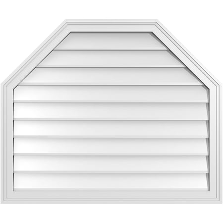 Ekena Millwork Octagonal Top Surface Mount PVC Gable Vent w/ 2"W x 1-1/2"P Brickmould Frame, 36"W x 30"H GVPOT36X3002SN